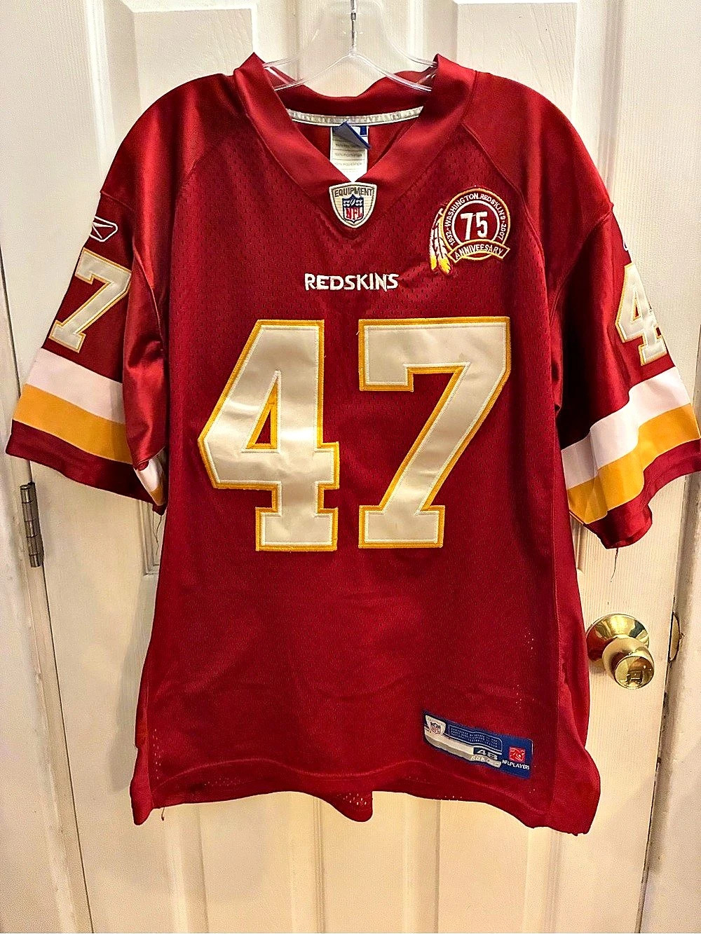 VTG Reebok Authentic Washington Redskins 75th Anniversary Chris Cooley Jersey 48